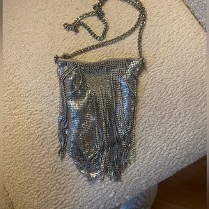 NEVER WORN Zara Rhinestones Metallic Bag